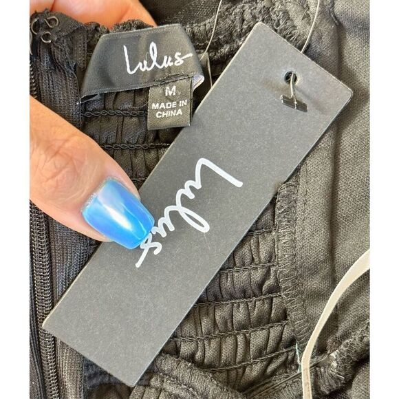 NWT Lulu's Radiate Elegance Black Floral Tulle Midi Dress - Picture 7 of 12